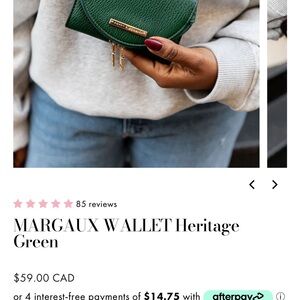 Poppy & Peonies Green Margaux Wallet